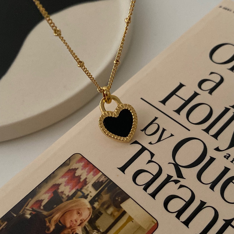 heart lock necklace gold