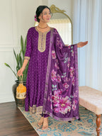 Royal Amethyst Blossom Suit Set