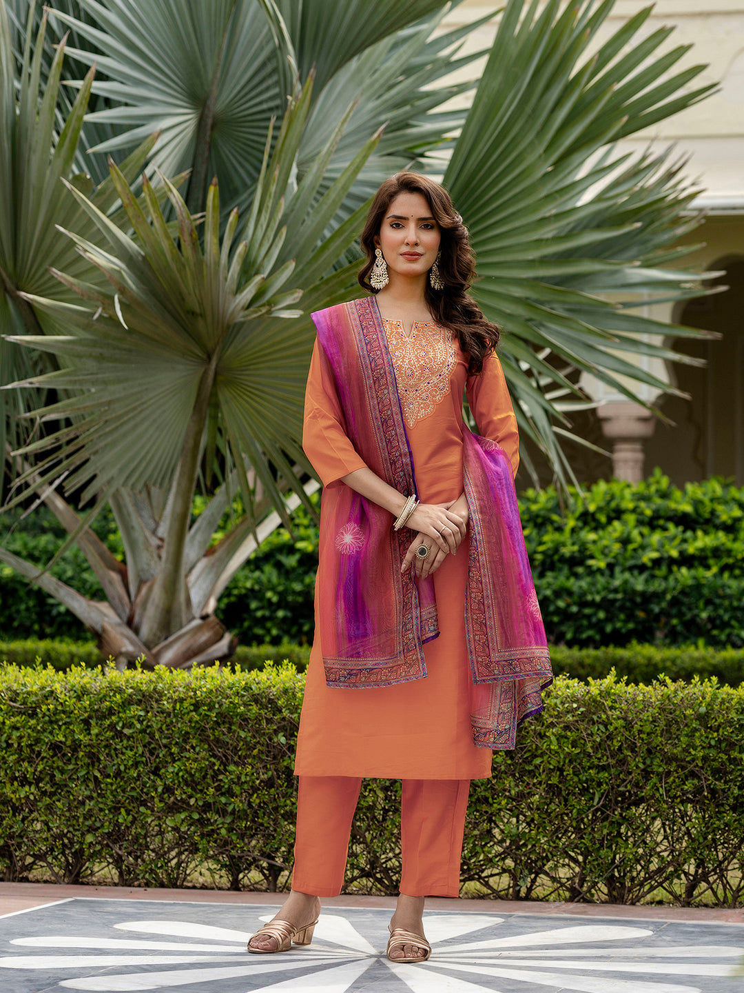 Sunrise Charm Vichitra Silk Kurta Suit Sets