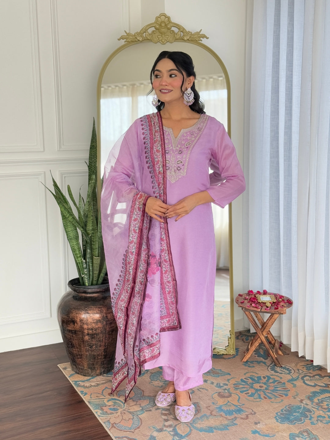 Magenta Majesty Viscose Silk Kurta Suit Sets