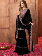 Midnight Black Noor Georgette Suit Set