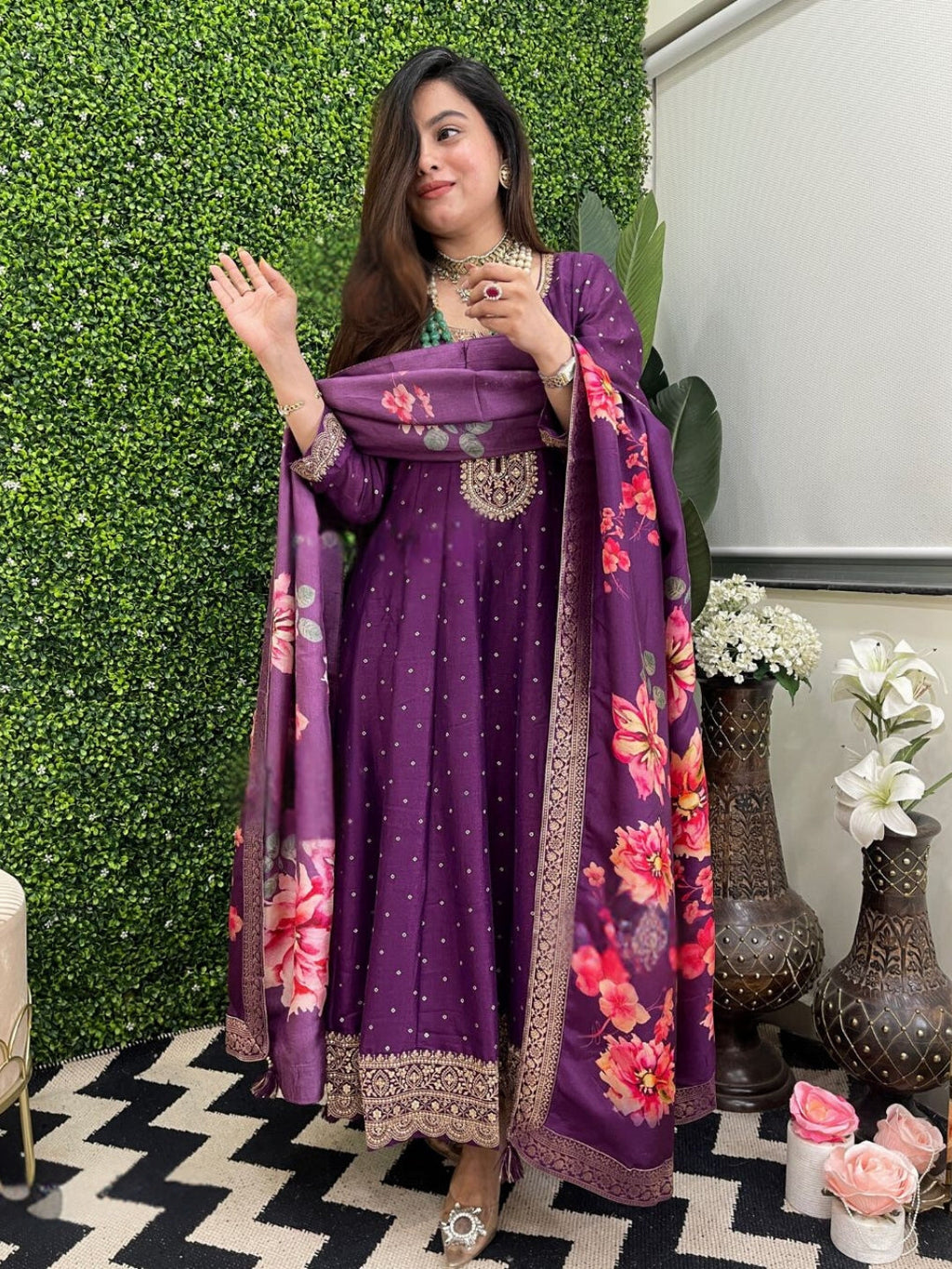 Royal Amethyst Blossom Suit Set