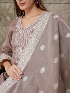 Very Pleasing Handloom Cotton Weaving Suit Set