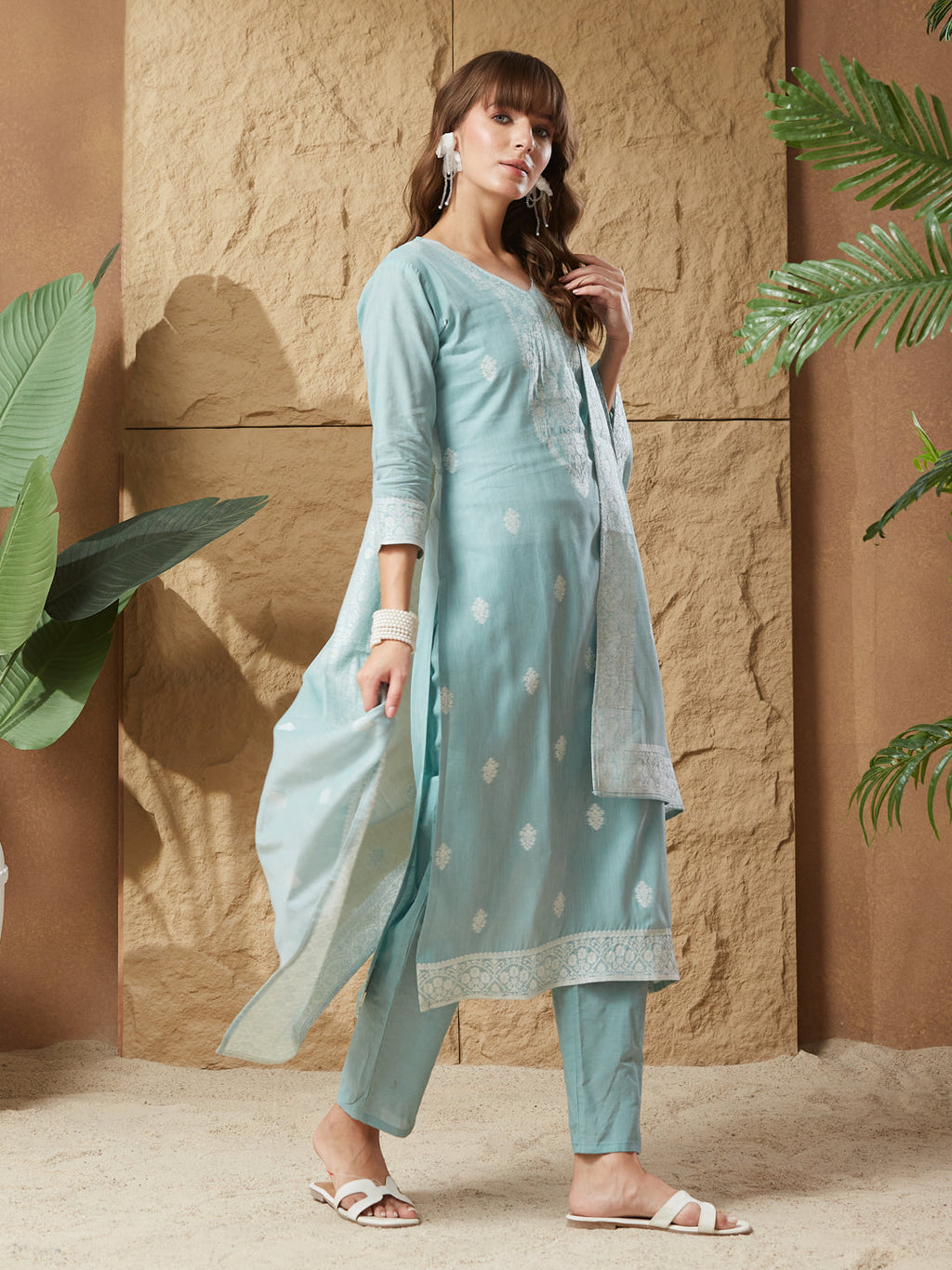 Vintage Handloom Cotton Weaving Suit Set