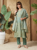 Vintage Mint Handloom Cotton Weaving Suit Set
