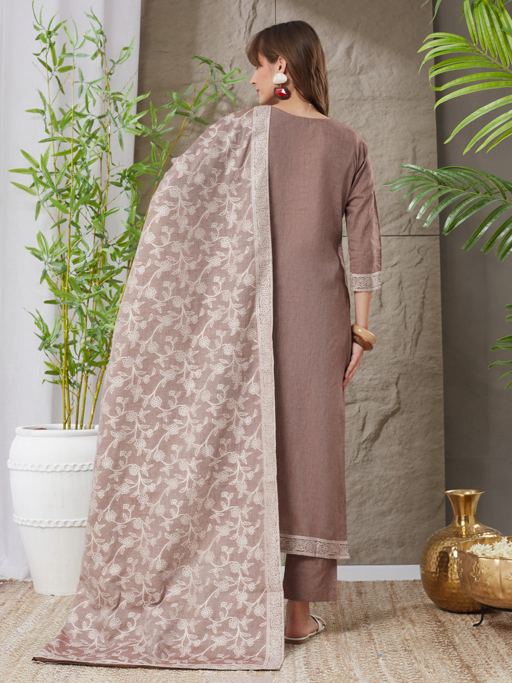 Exquisite Handloom Cotton Weaving Suit Set