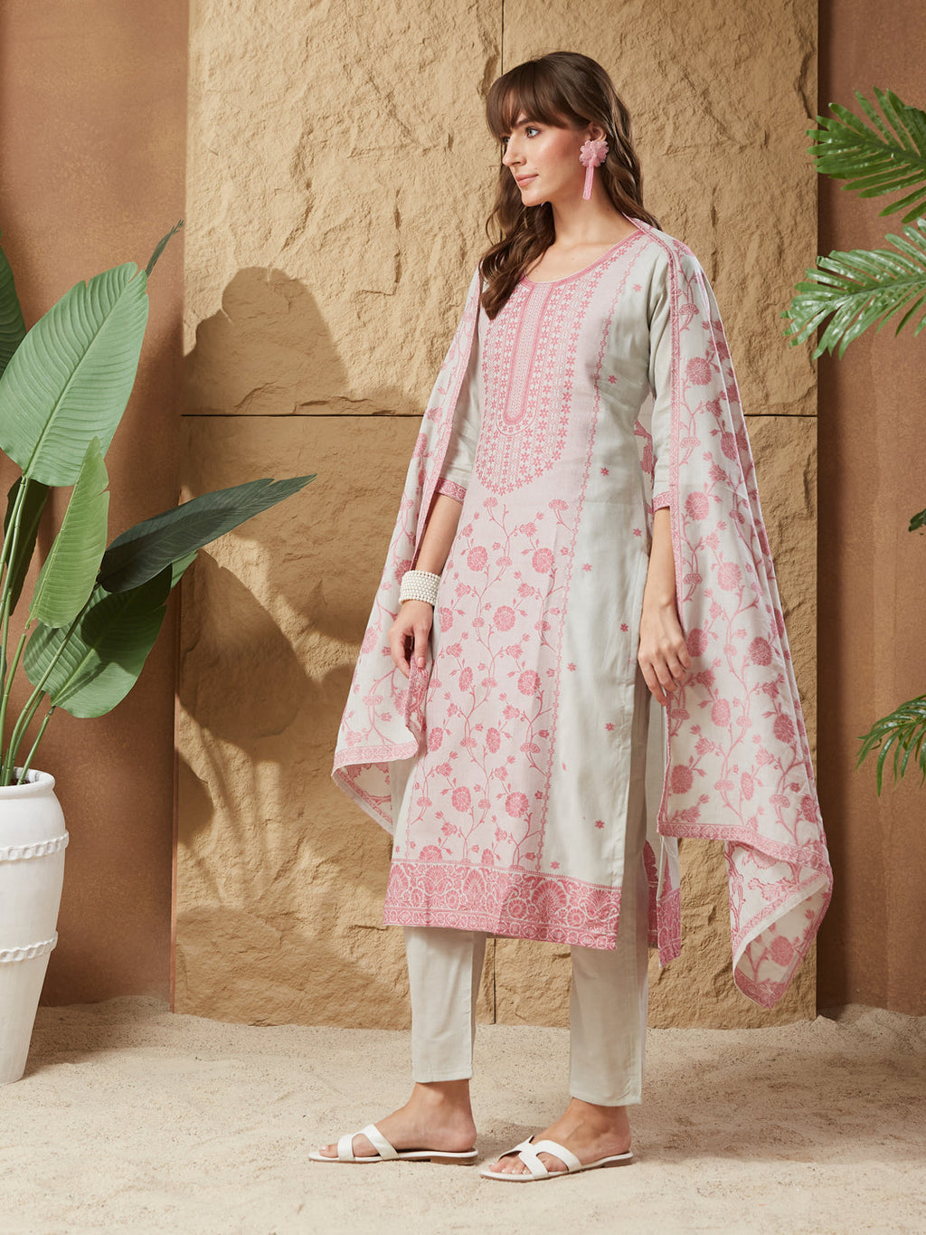 Royal Ethnic Handloom Cotton Weaving Suit Set