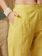 Summer Lemon Handloom Cotton Weaving Suit Set