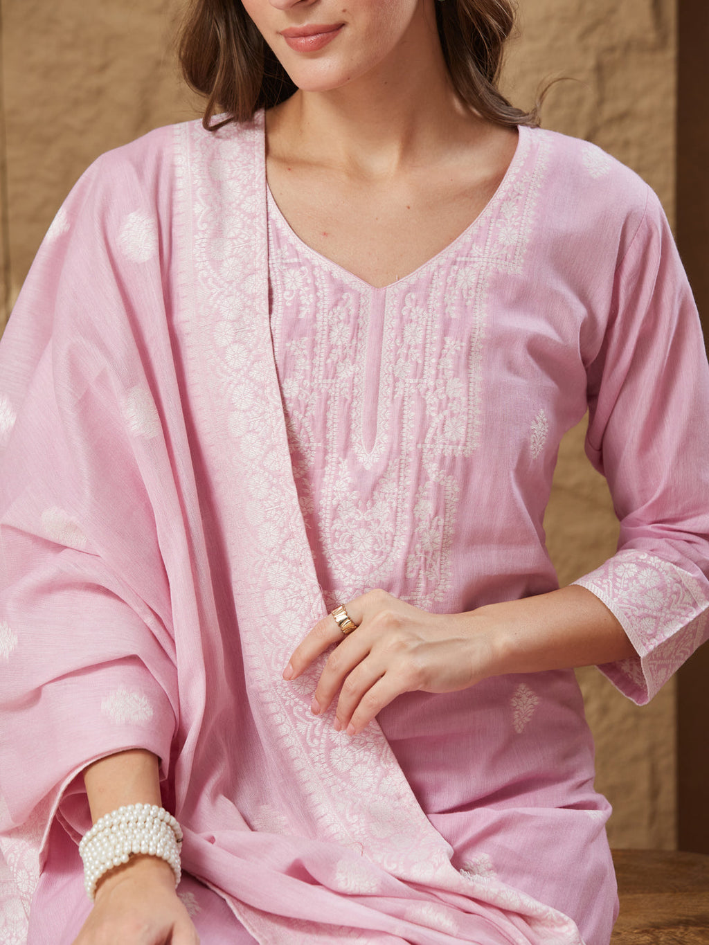 Heritage Handloom Cotton Weaving Suit Set