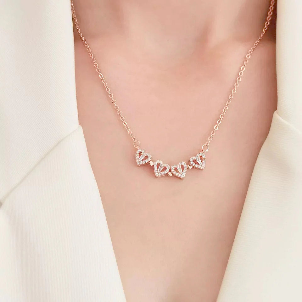 Folding Heart Silver Necklace - LilyFair Jewelry