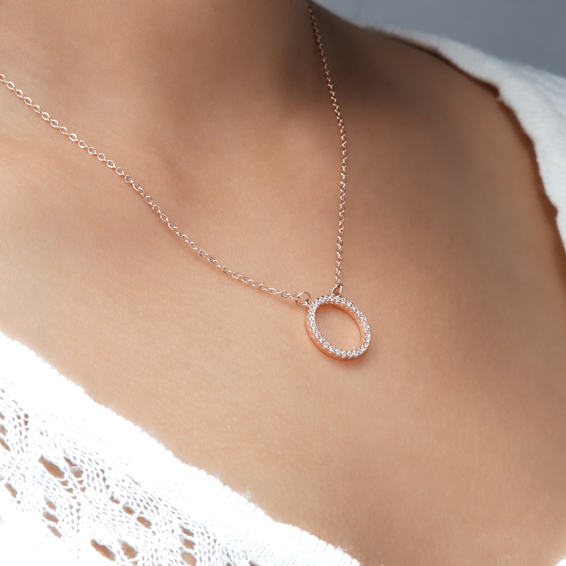 Diamond Circle Necklace