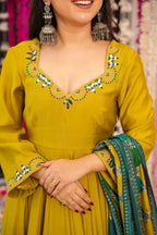 Mustard Yellow Noor Chanderi Suit Set