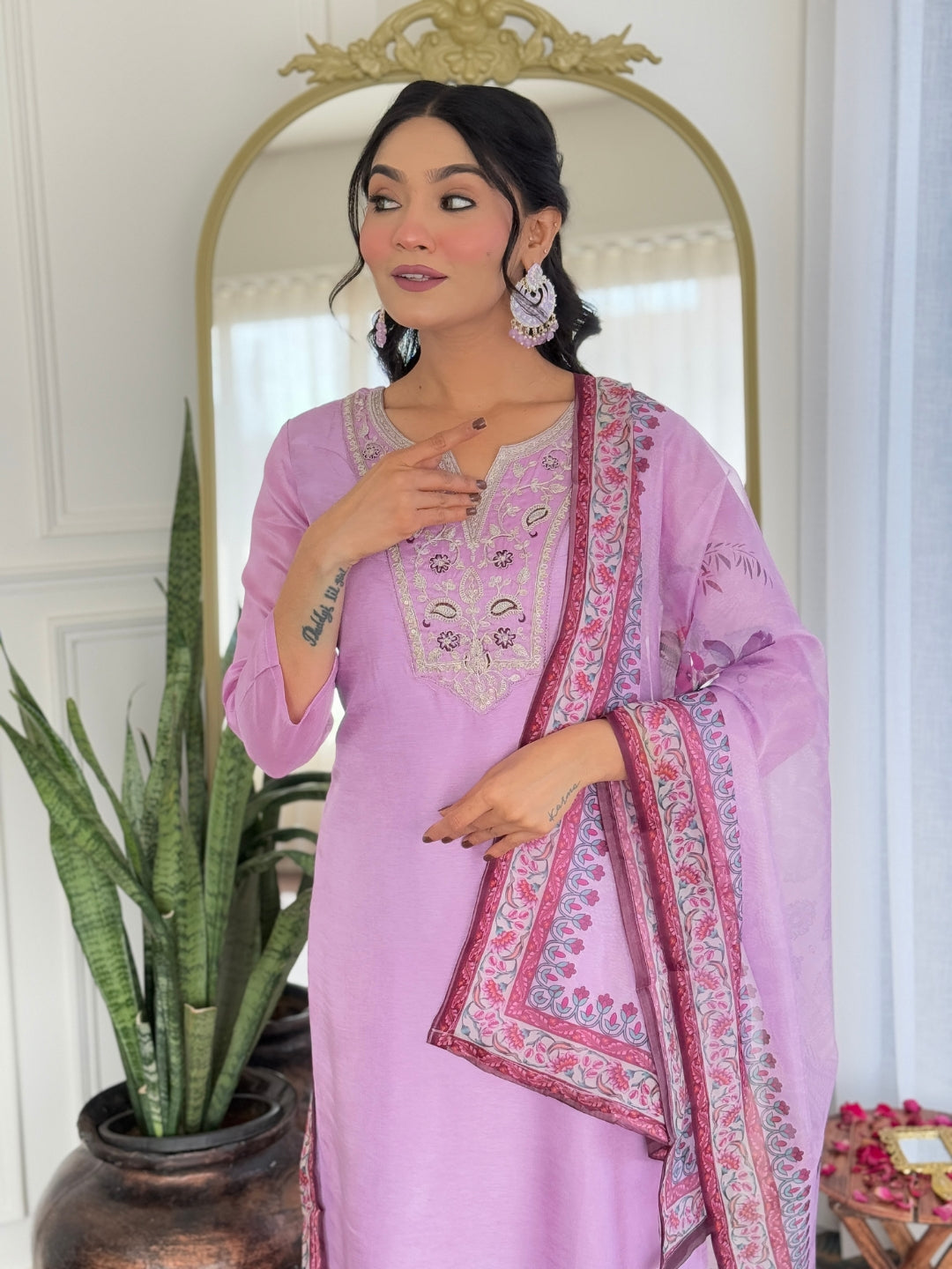 Magenta Majesty Viscose Silk Kurta Suit Sets