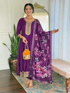 Royal Amethyst Blossom Suit Set