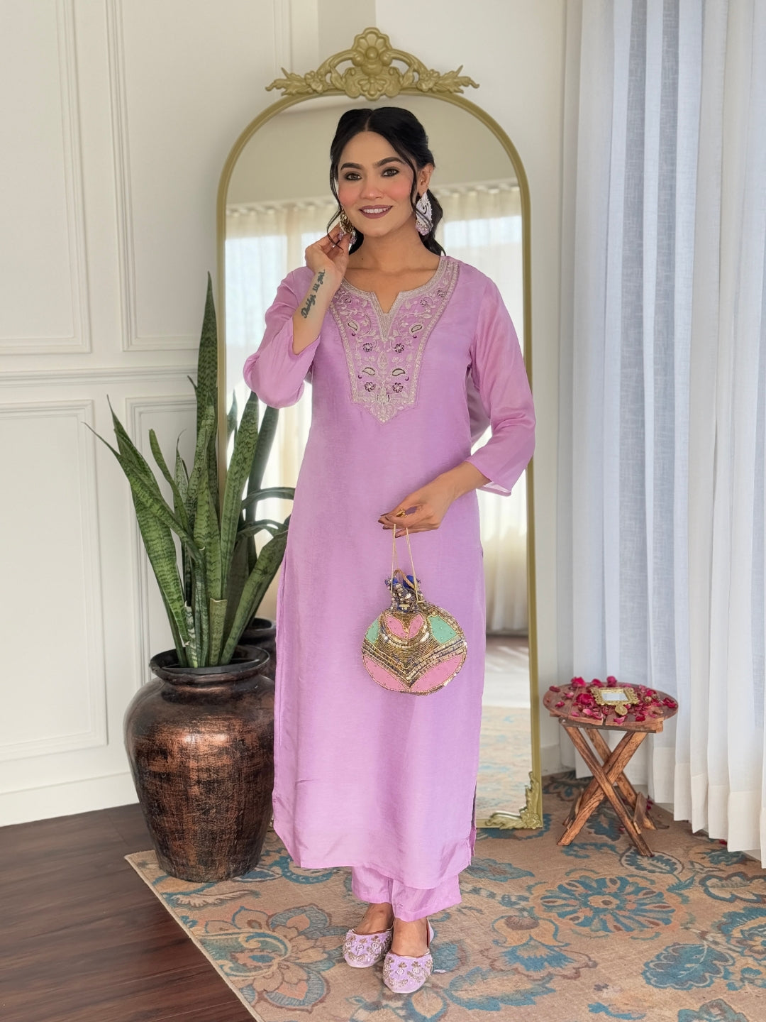 Magenta Majesty Viscose Silk Kurta Suit Sets