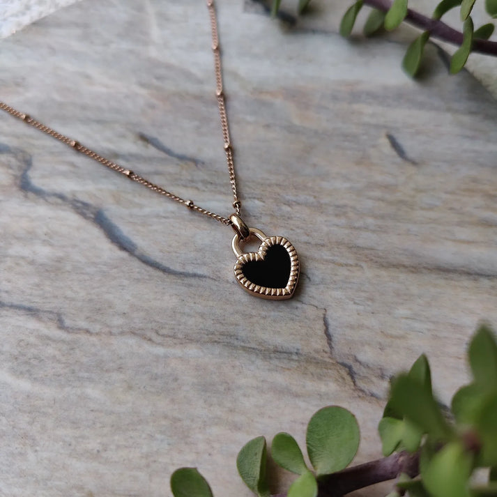 Double Sided Heart Lock Necklace