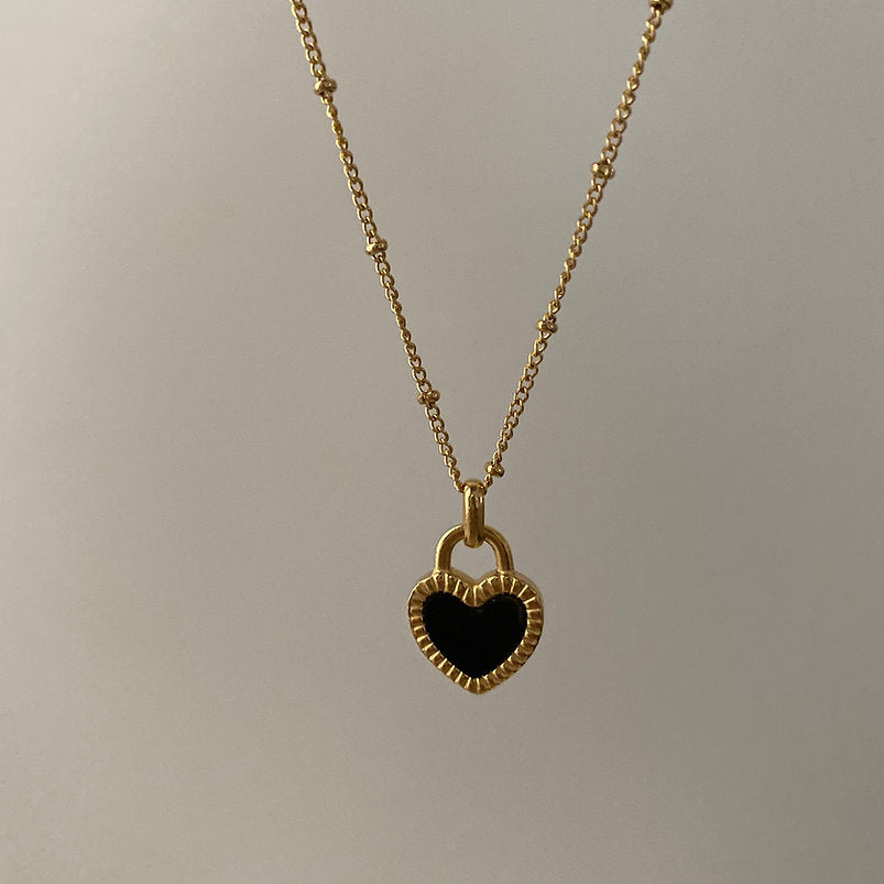 Double Sided Heart Lock Necklace