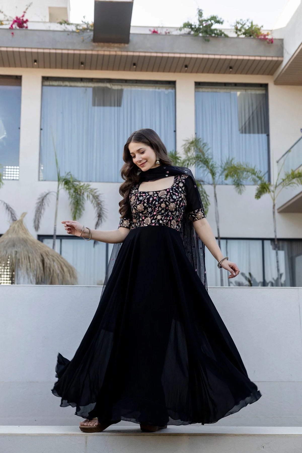 Black Faux Embroidered Kurta Set (Copy)5 (Copy)