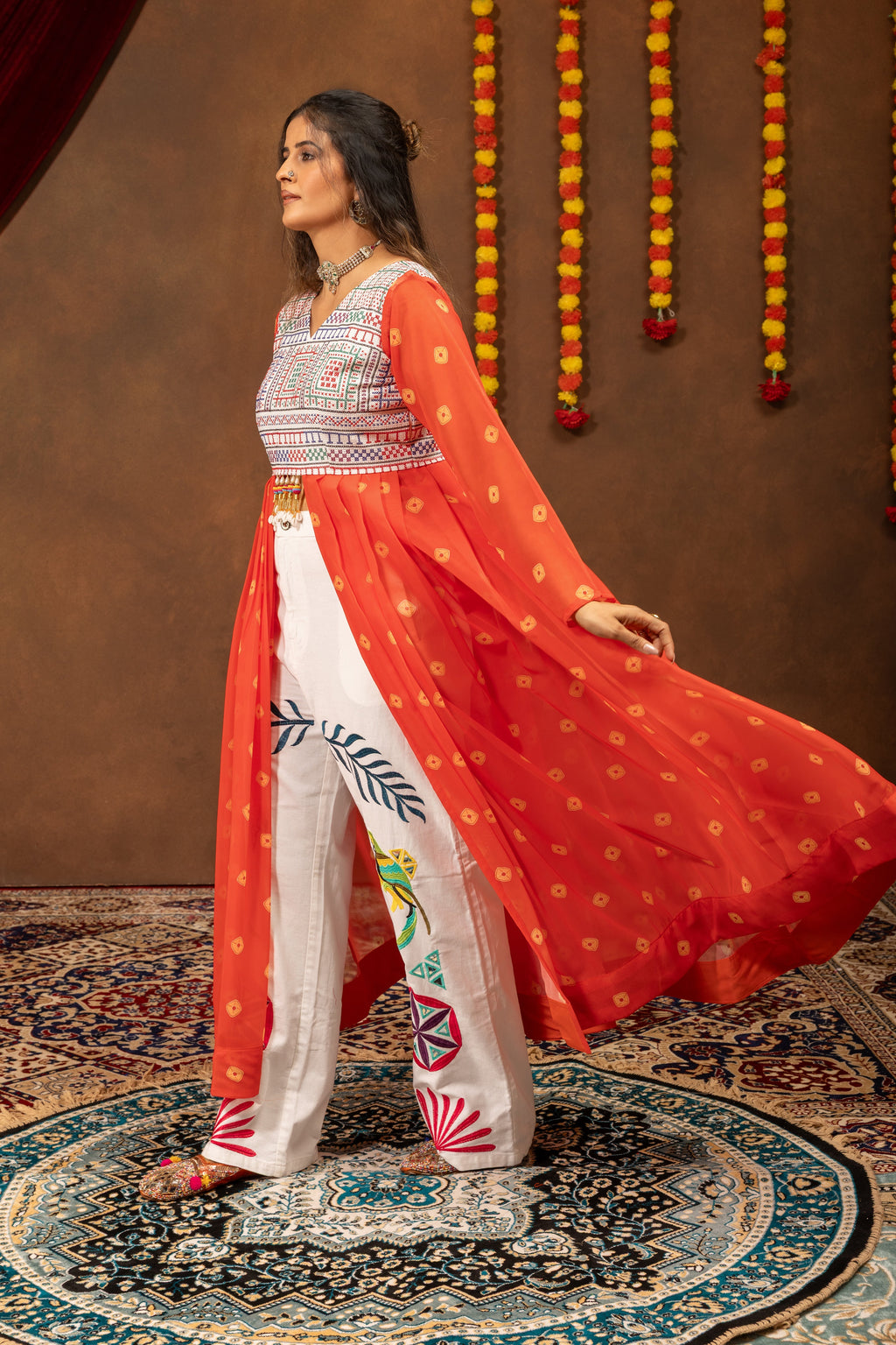 Tangerine Jute Boho Royale Denim Set
