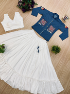 Indigo Denim Ivory Koti Ensemble