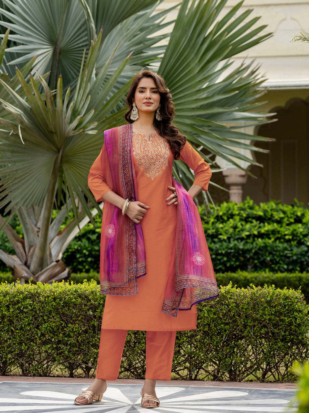 Sunrise Charm Vichitra Silk Kurta Suit Sets