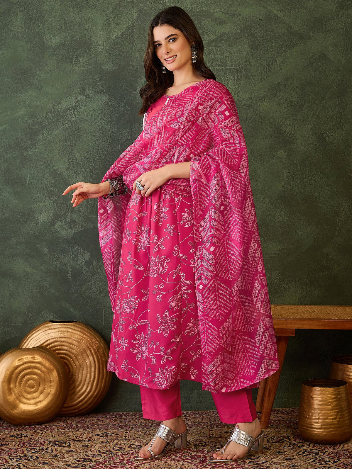 Rani Bandhani Printed Suit Sets