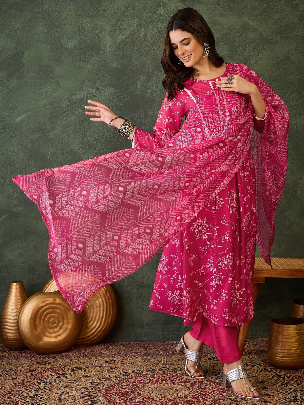 Rani Bandhani Printed Suit Sets