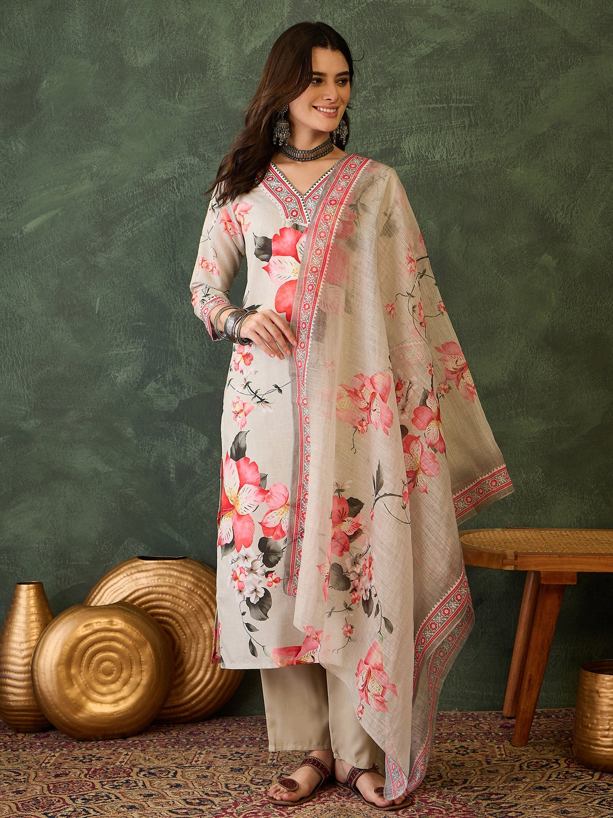 Blush Bloom Floral Printed Suit Sets