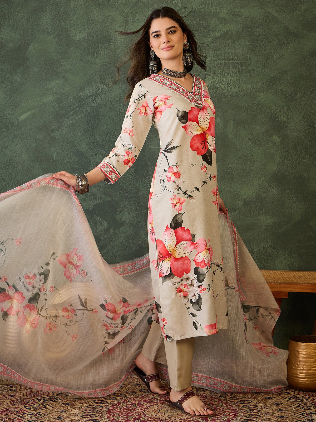 Blush Bloom Floral Printed Suit Sets