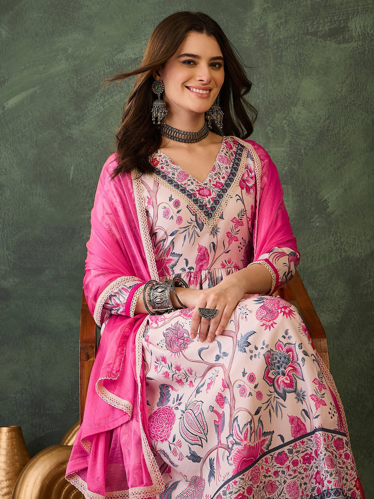 Rose Garden Floral Printed Suit Sets