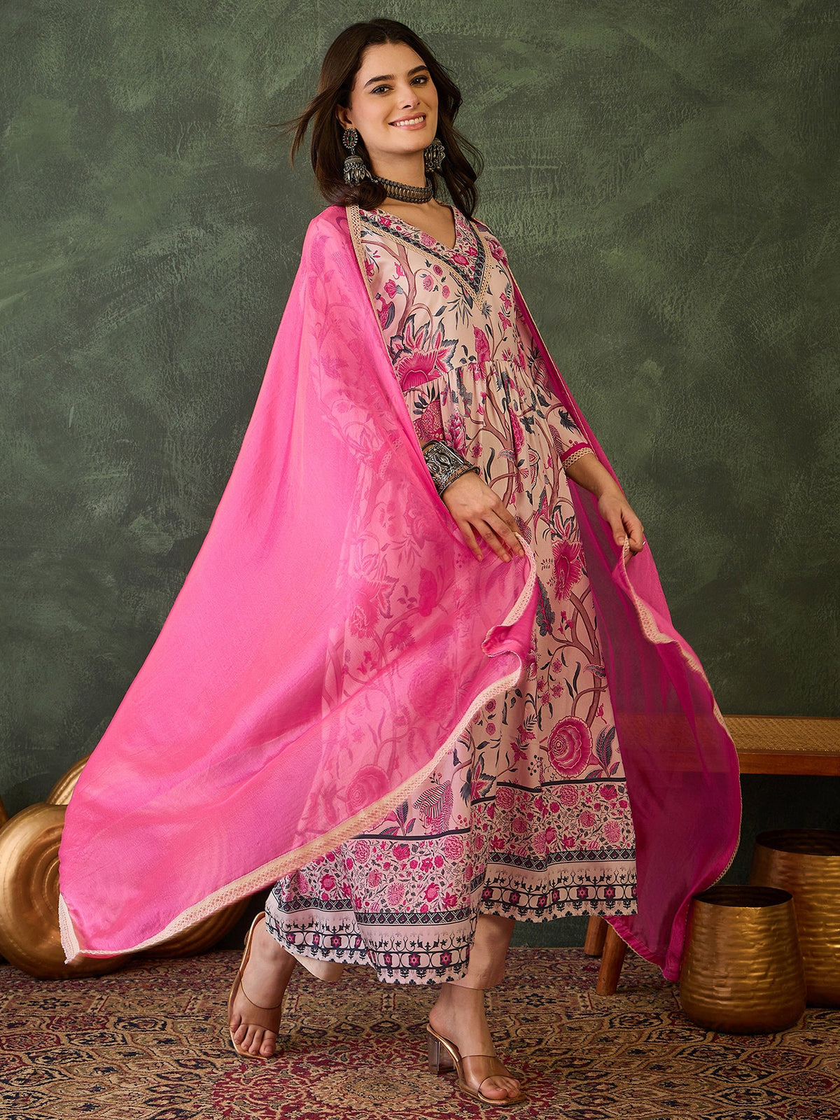 Rose Garden Floral Printed Suit Sets