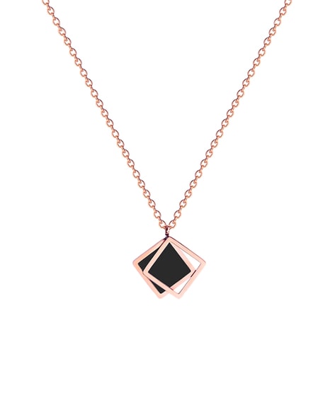 Yellow Chimes Geometric Rosegold Pendant For Women