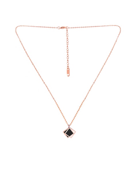 Yellow Chimes Geometric Rosegold Pendant For Women