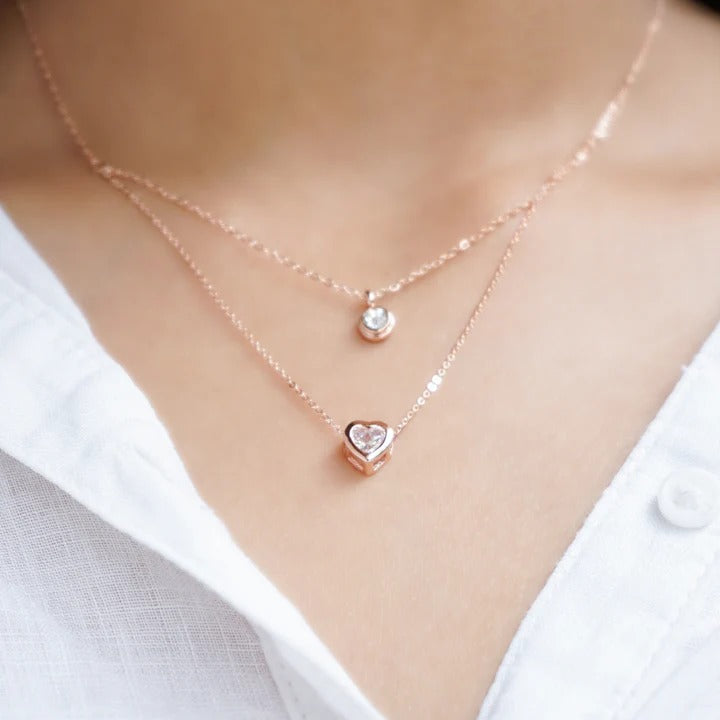 Layered Solitaire Necklace.