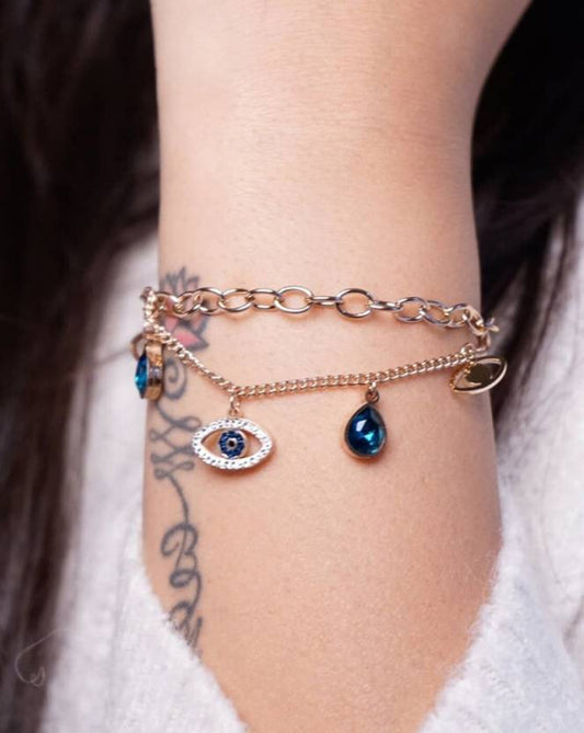 Blue diamond & Eye Bracelet