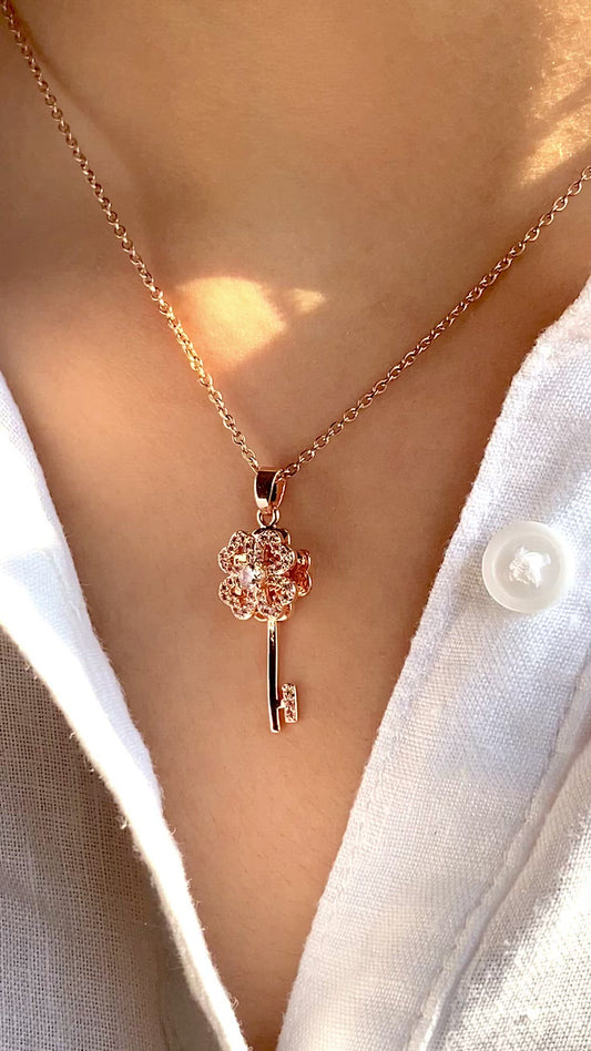 Flower Key Necklace