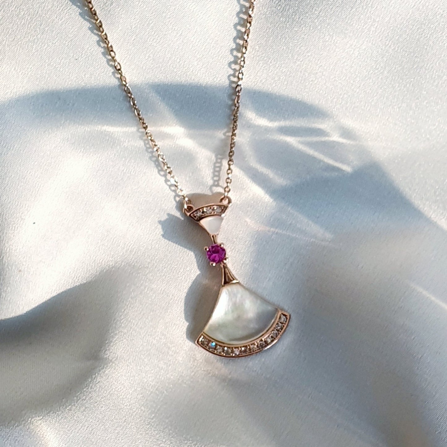 Pink and Pearl Diamond Necklace